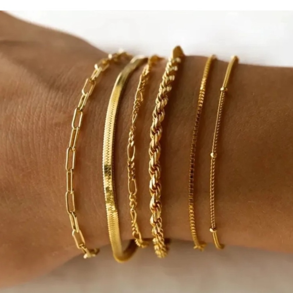 Gold Rope Chain bracelet 4mm - Picture 3 of 6